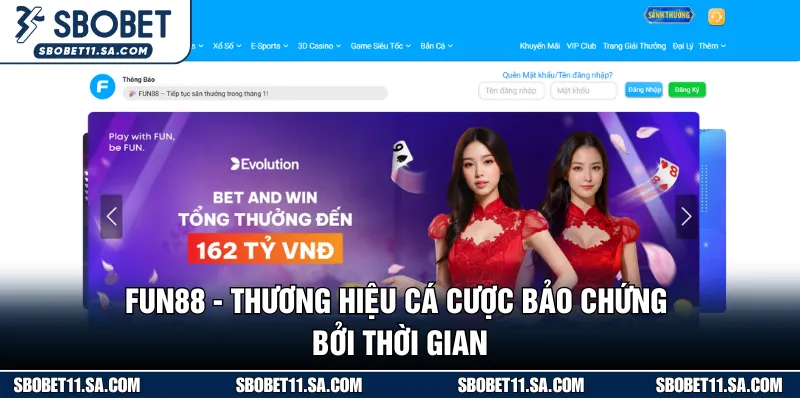 FUN88 ghi tên vào top 10 nhà cái uy tín SBOBET
