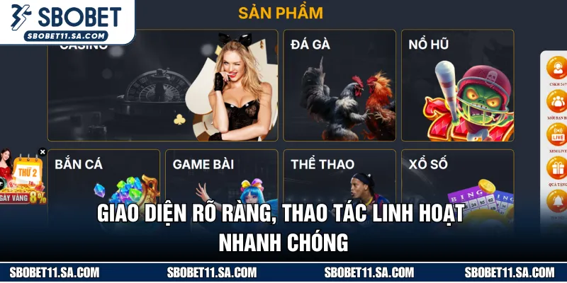 NEW88 sắp xếp menu khoa học dễ dùng