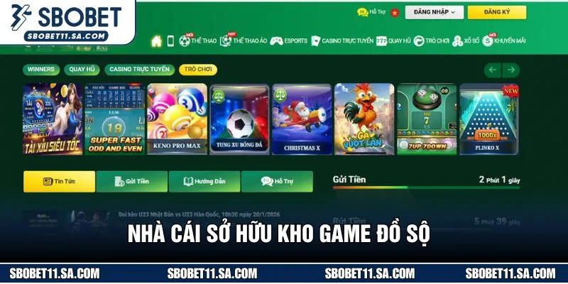 Nhà cái sở hữu kho game đồ sộ
