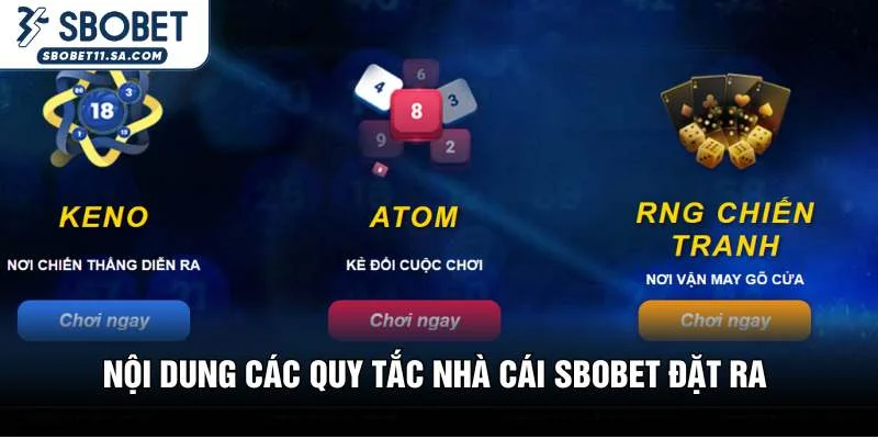 Nội dung các quy tắc nhà cái SBOBET đặt ra 
